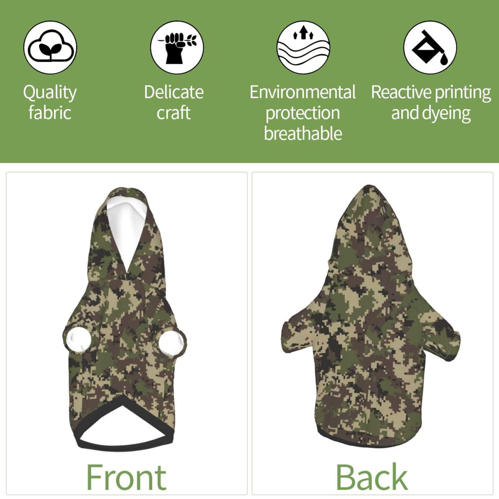 Green Camo Army Solider Camouflage Dog Pajamas One Piece Jumpsuit Dog Shirt
